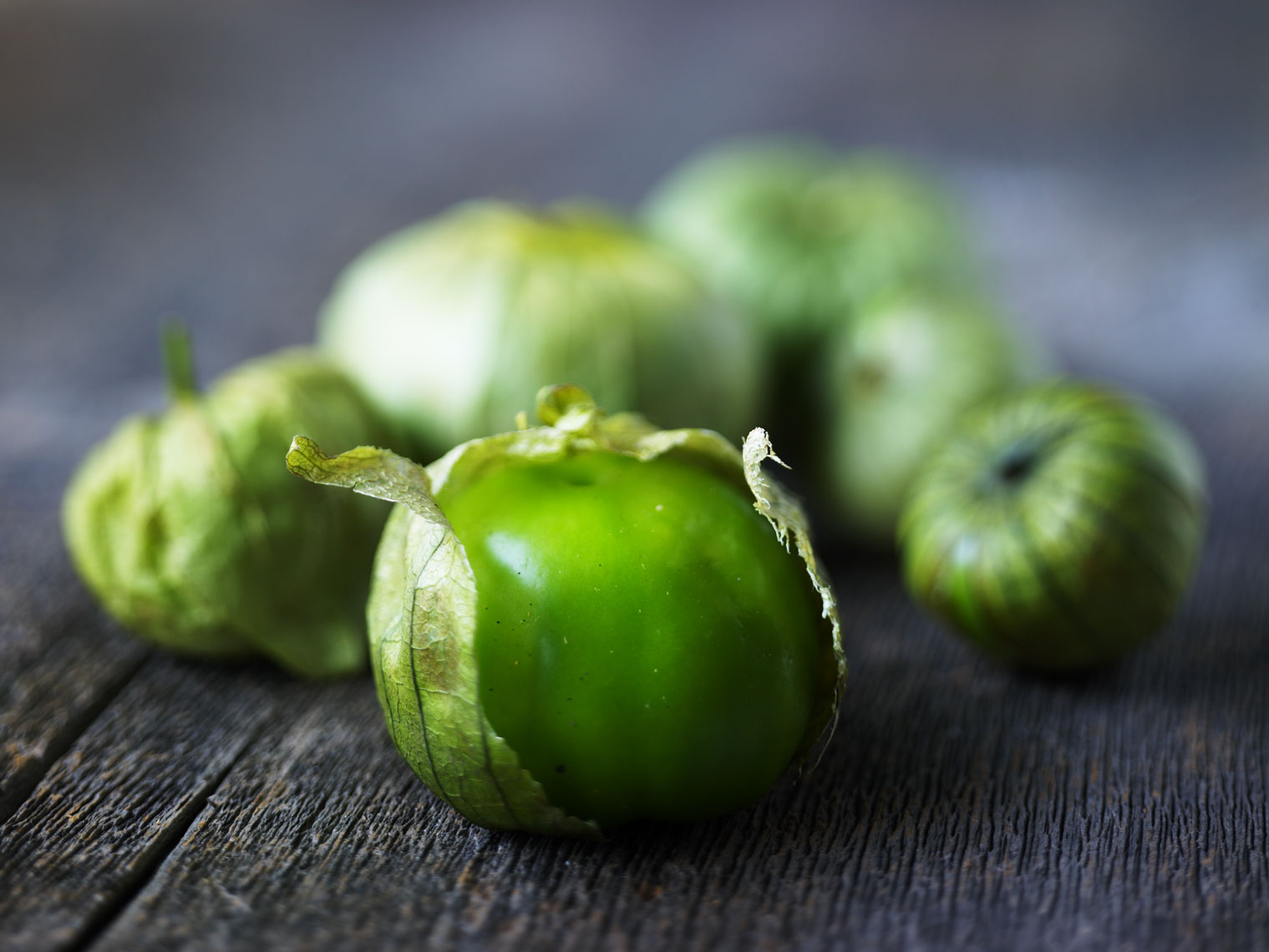 tomatillo on wood